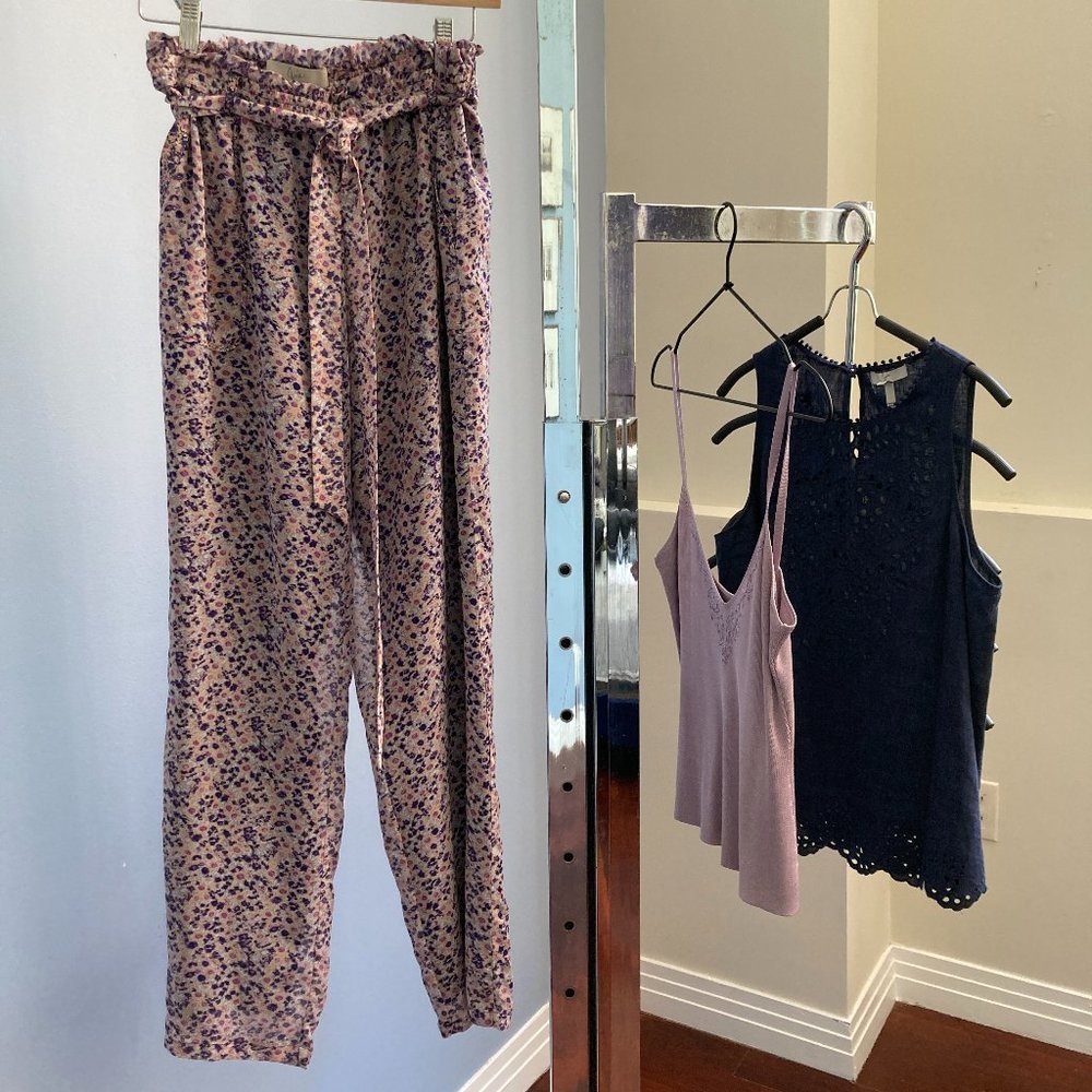 Joie "Kavi" Floral Print Silk Pants